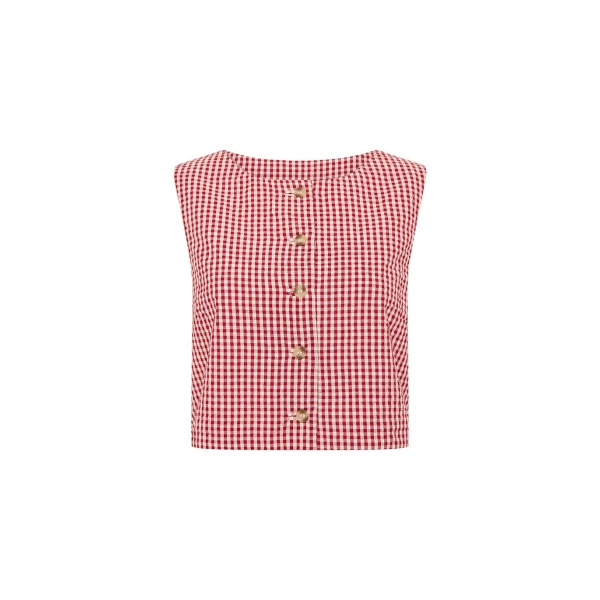 Rio Top - Red Gingham by Posse the Label ‚Äì luxury tops in Red available at Luxury Shoes 