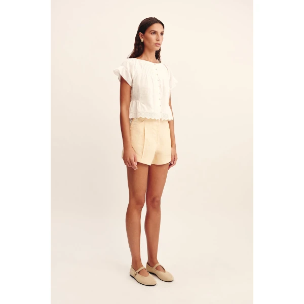 Posse Rosalie Short - Dusty Citron – sustainable Shorts in Yellow from Australian designer at Luxury Shoes .