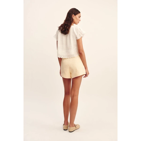 Posse Rosalie Short - Dusty Citron – sustainable Shorts in Yellow from Australian designer at Luxury Shoes .