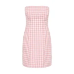 Rosalie Strapless Mini Dress - Pink Gingham by Posse the Label ‚Äì luxury dresses in Pink available at Luxury Shoes 