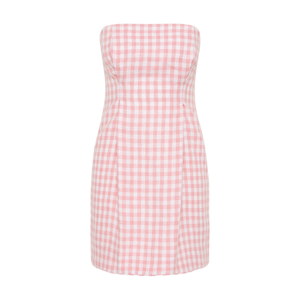 Rosalie Strapless Mini Dress - Pink Gingham by Posse the Label ‚Äì luxury dresses in Pink available at Luxury Shoes 