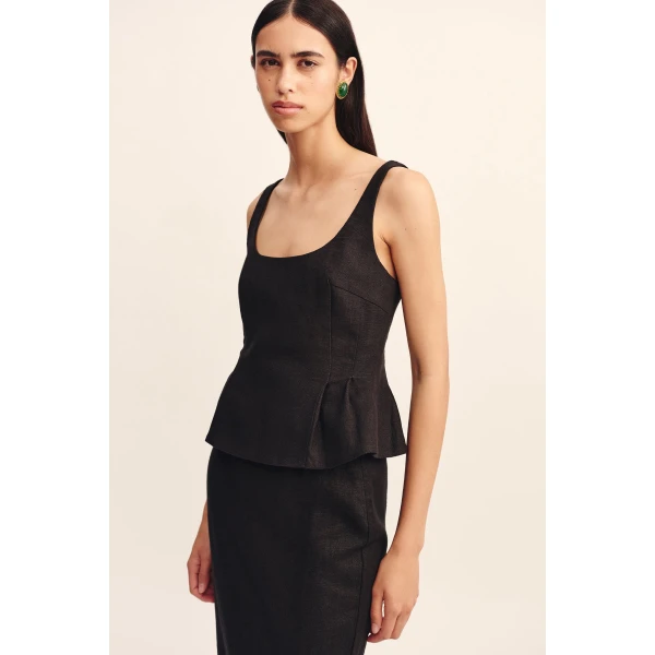 Posse Rosalie Top - Black – sustainable Tops in Black from Australian designer at Luxury Shoes .