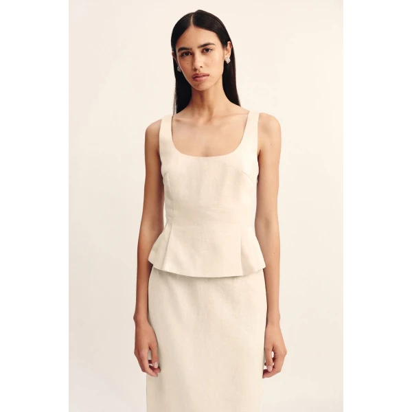 Posse Rosalie Top - Cream – sustainable Tops in Ivory from Australian designer at Luxury Shoes .