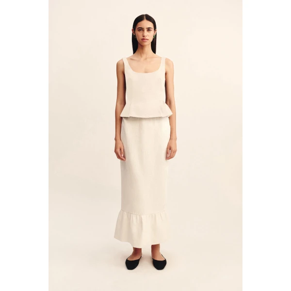 Posse Rosalie Top - Cream – sustainable Tops in Ivory from Australian designer at Luxury Shoes .