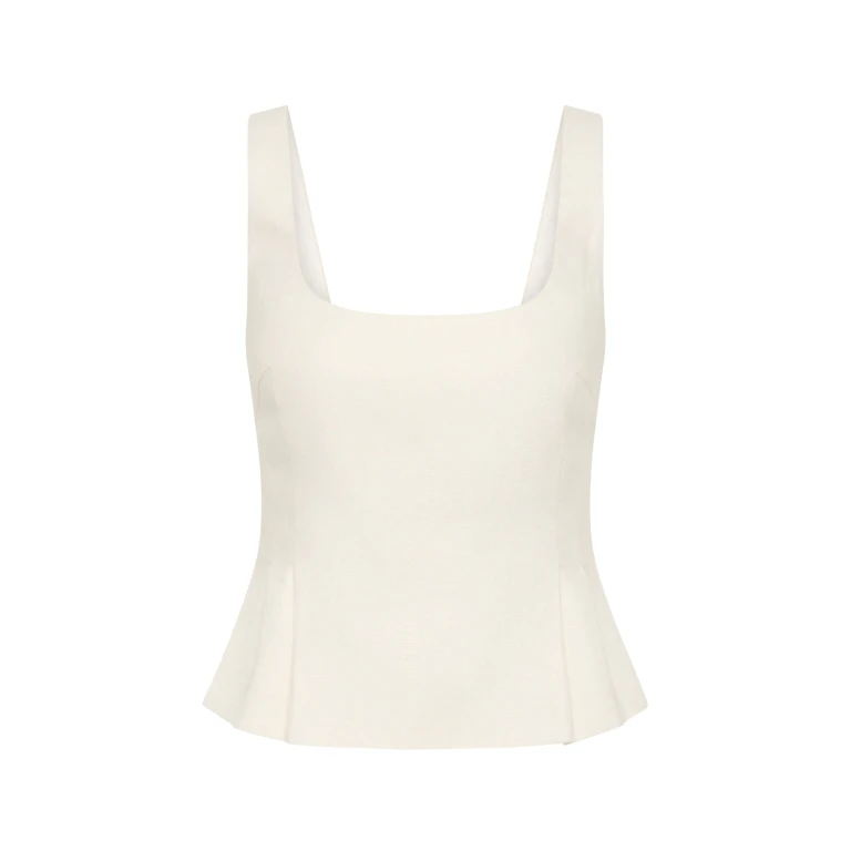 Rosalie Top - Cream by Posse the Label ‚Äì luxury tops in Ivory available at Luxury Shoes 