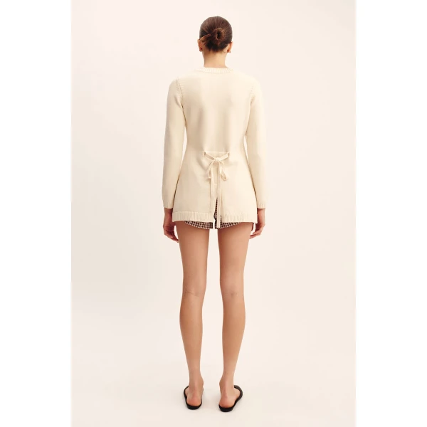 Posse Sabrina Cardigan - Cream – sustainable Knitwear in Ivory from Australian designer at Luxury Shoes .