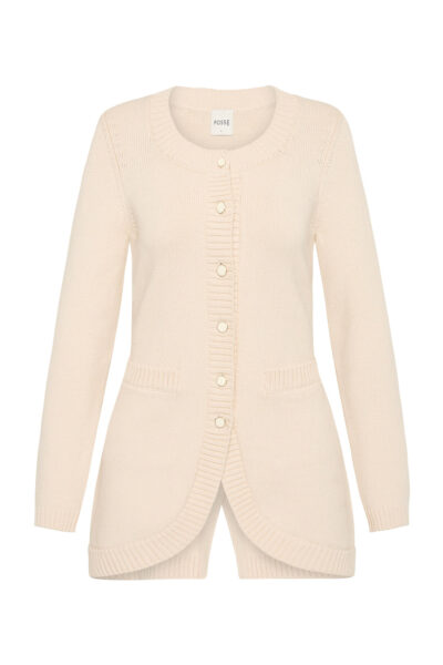 Sabrina Cardigan - Cream by Posse the Label ‚Äì luxury knitwear in Ivory available at Luxury Shoes 