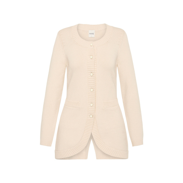 Sabrina Cardigan - Cream by Posse the Label ‚Äì luxury knitwear in Ivory available at Luxury Shoes 