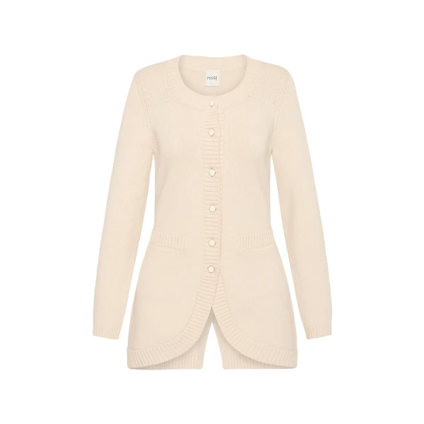 Sabrina Cardigan - Cream by Posse the Label ‚Äì luxury knitwear in Ivory available at Luxury Shoes 