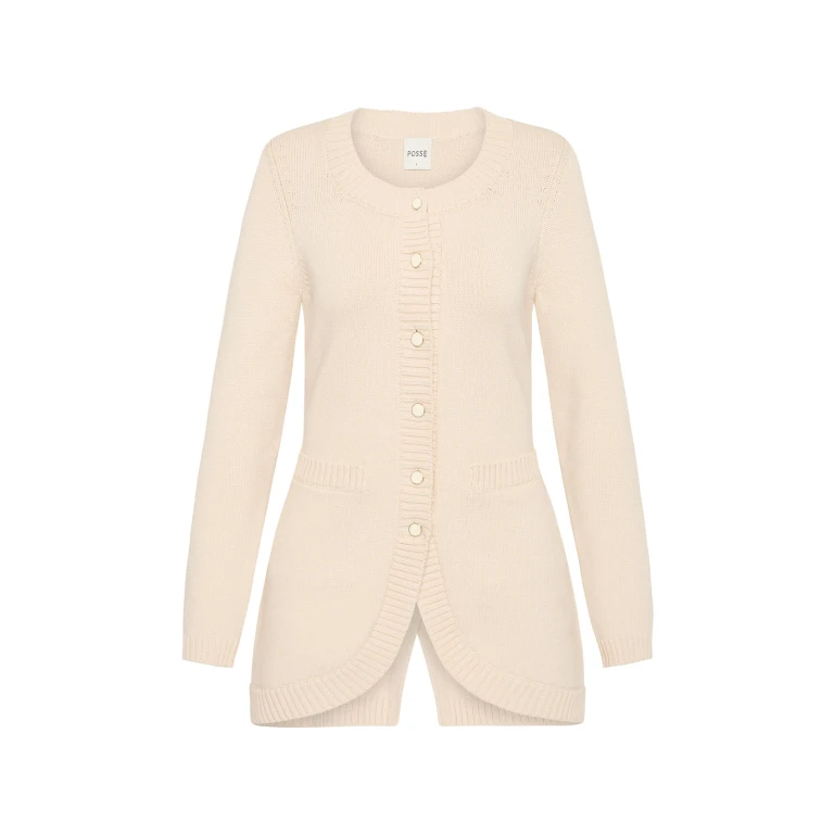 Sabrina Cardigan - Cream by Posse the Label ‚Äì luxury knitwear in Ivory available at Luxury Shoes 