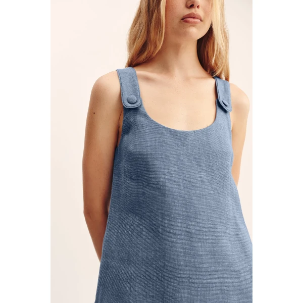Posse Thea Shift Dress - Steel Blue – sustainable Dresses in Blue from Australian designer at Luxury Shoes .