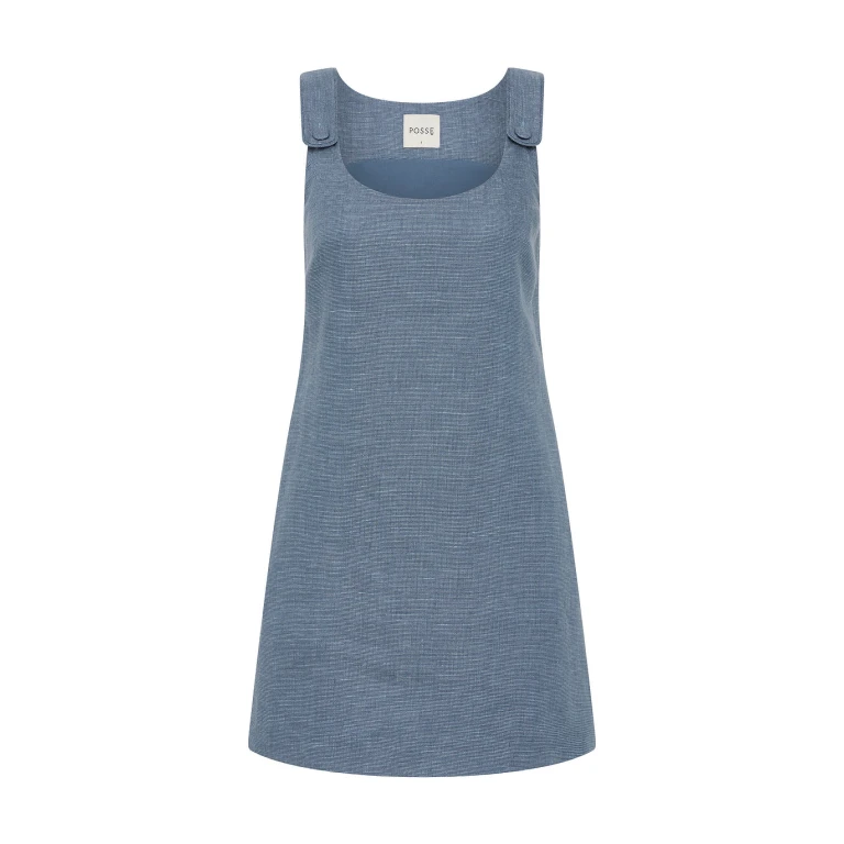Thea Shift Dress - Steel Blue by Posse the Label ‚Äì luxury dresses in Blue available at Luxury Shoes 