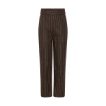 Thea Trouser - Chocolate Cream Pinstripe by Posse the Label ‚Äì luxury pants in Brown available at Luxury Shoes 