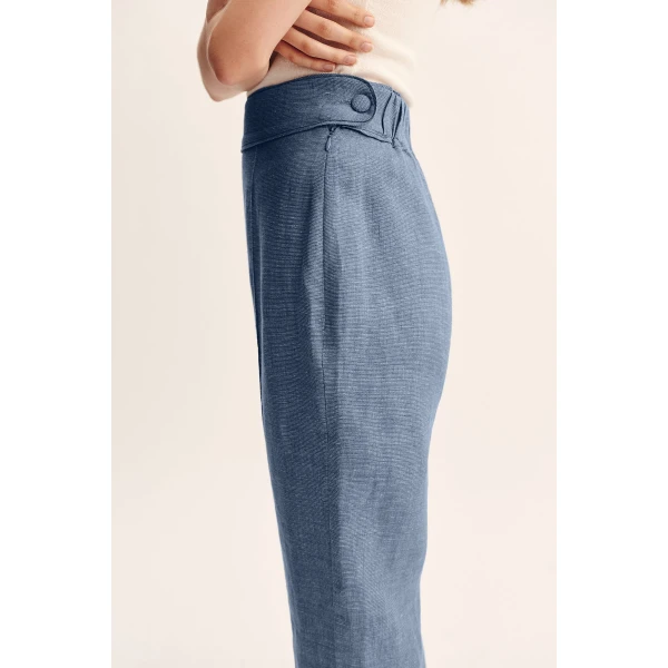 Posse Thea Trouser - Steel Blue – sustainable Pants in Blue from Australian designer at Luxury Shoes .
