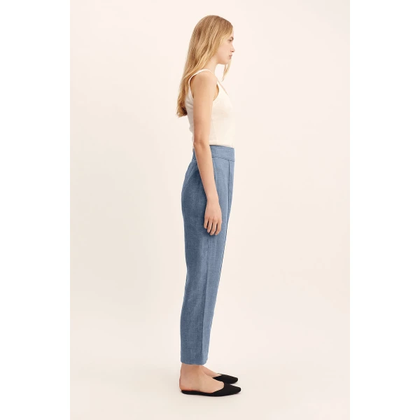 Posse Thea Trouser - Steel Blue – sustainable Pants in Blue from Australian designer at Luxury Shoes .
