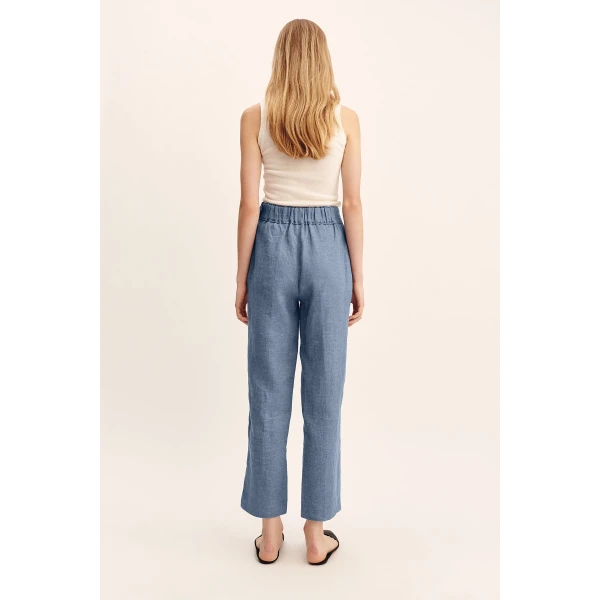 Posse Thea Trouser - Steel Blue – sustainable Pants in Blue from Australian designer at Luxury Shoes .