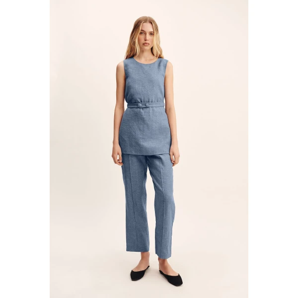Posse Thea Tunic - Steel Blue – sustainable Dresses in Blue from Australian designer at Luxury Shoes .
