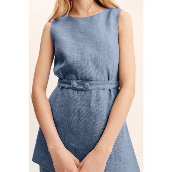 Posse Thea Tunic - Steel Blue – sustainable Dresses in Blue from Australian designer at Luxury Shoes .