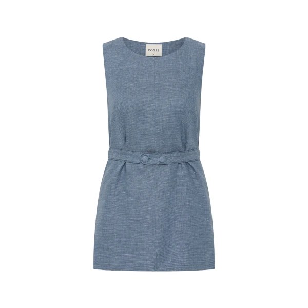 Thea Tunic - Steel Blue by Posse the Label ‚Äì luxury dresses in Blue available at Luxury Shoes 