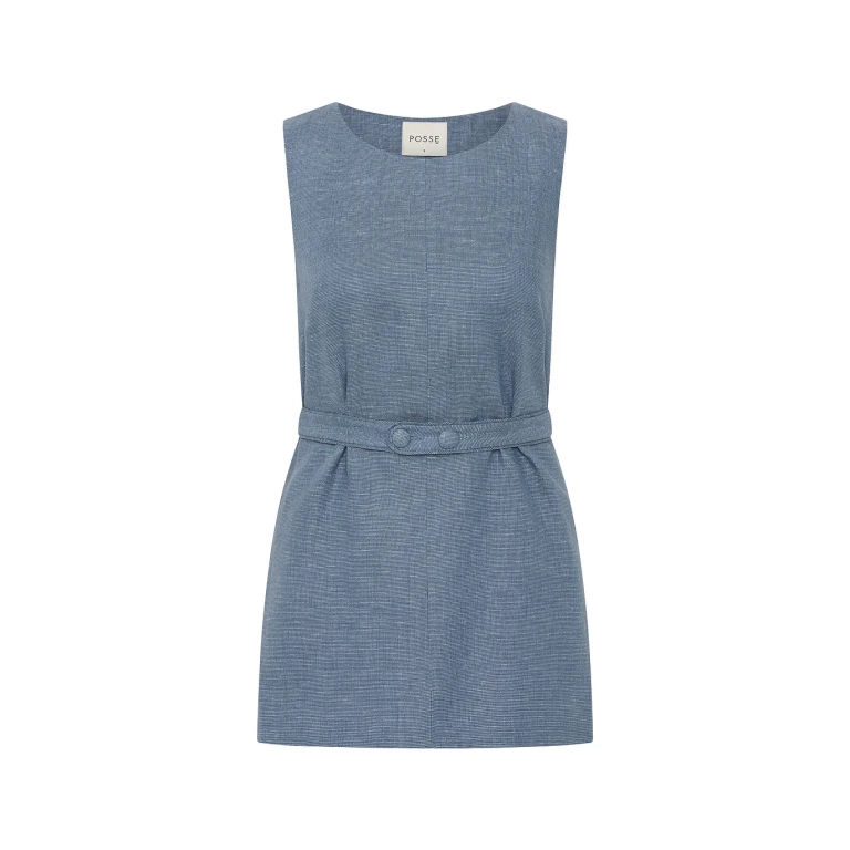 Thea Tunic - Steel Blue by Posse the Label ‚Äì luxury dresses in Blue available at Luxury Shoes 