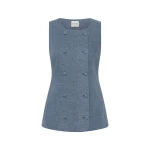 Thea Vest - Steel Blue by Posse the Label ‚Äì luxury jackets in Blue available at Luxury Shoes 