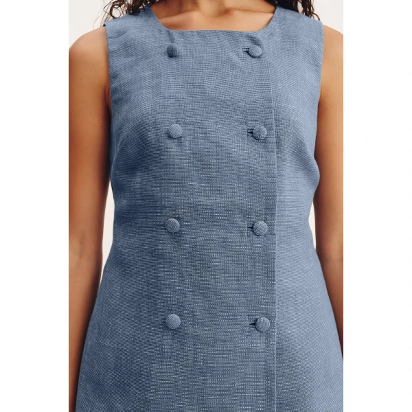 Posse Thea Vest - Steel Blue – sustainable Jackets in Blue from Australian designer at Luxury Shoes .