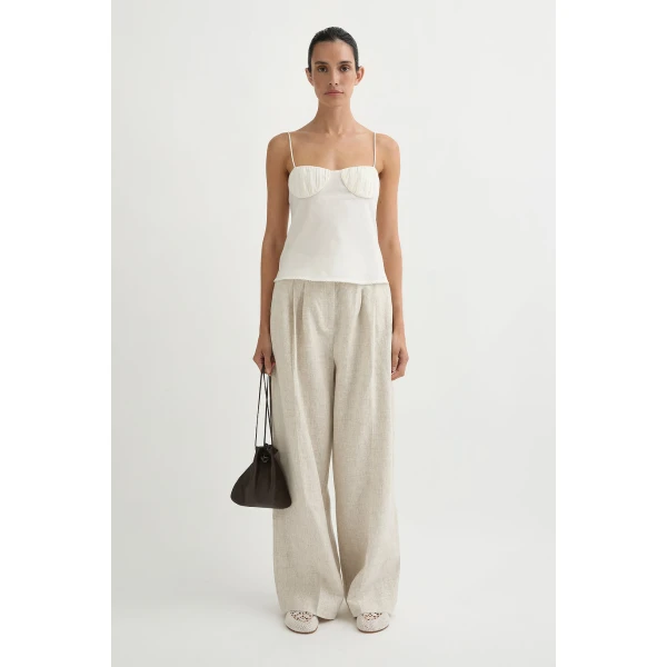 Posse Wyatt Trouser - Natural – sustainable Pants in Neutrals from Australian designer at Luxury Shoes .