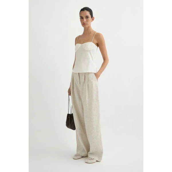 Posse Wyatt Trouser - Natural – sustainable Pants in Neutrals from Australian designer at Luxury Shoes .