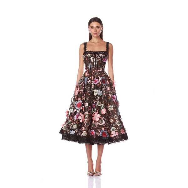 Bronx and Banco Pink Amanda Pink Midi Dress  a harmonious blend of structured elegance and timeless sophistication