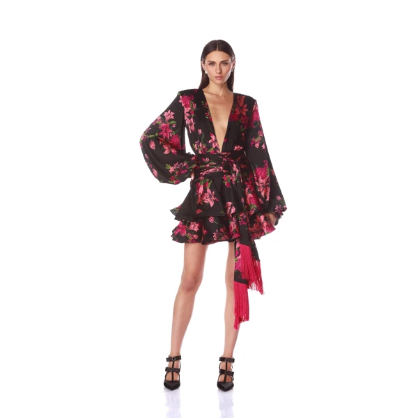 Bronx and Banco Pink Bedouin Pink Lily Mini Dress  a harmonious blend of structured elegance and timeless sophistication.