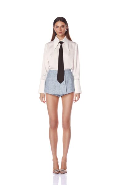 Bronx and Banco Blue Blair Powder Blue Skort  a harmonious blend of structured elegance and timeless sophistication