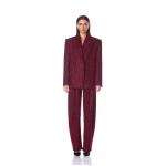Bronx and Banco Red Blake Burgundy Rhinestone Blazer  a harmonious blend of structured elegance and timeless sophistication