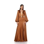 Bronx and Banco Carmen Copper Maxi Dress Bronx and Banco Brown Carmen Copper Maxi Dress a harmonious blend of structured elegance and timeless sophistication