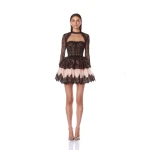 Bronx and Banco Daphne Long Sleeve Mini Dress Bronx and Banco Black Daphne Long Sleeve Mini Dress a harmonious blend of structured elegance and timeless sophistication