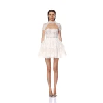 Bronx and Banco White Daphne White Mini Dress  a harmonious blend of structured elegance and timeless sophistication