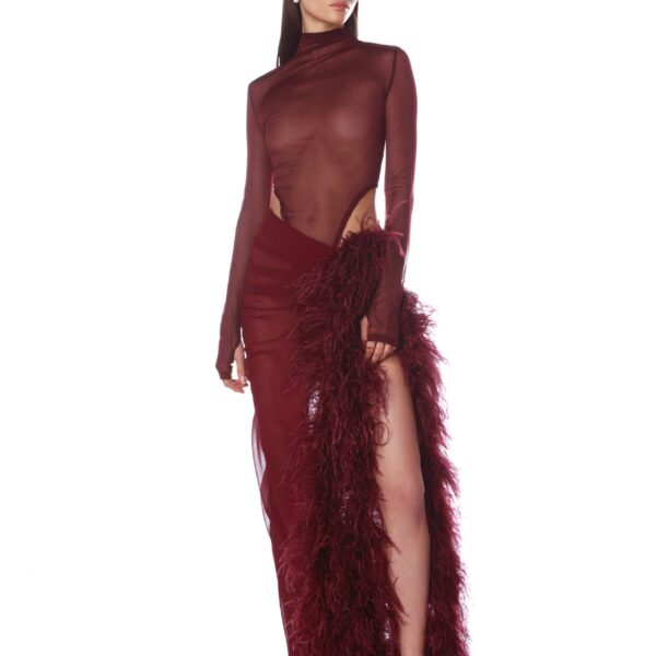 Bronx and Banco Elle Burgundy Skirt, view 2