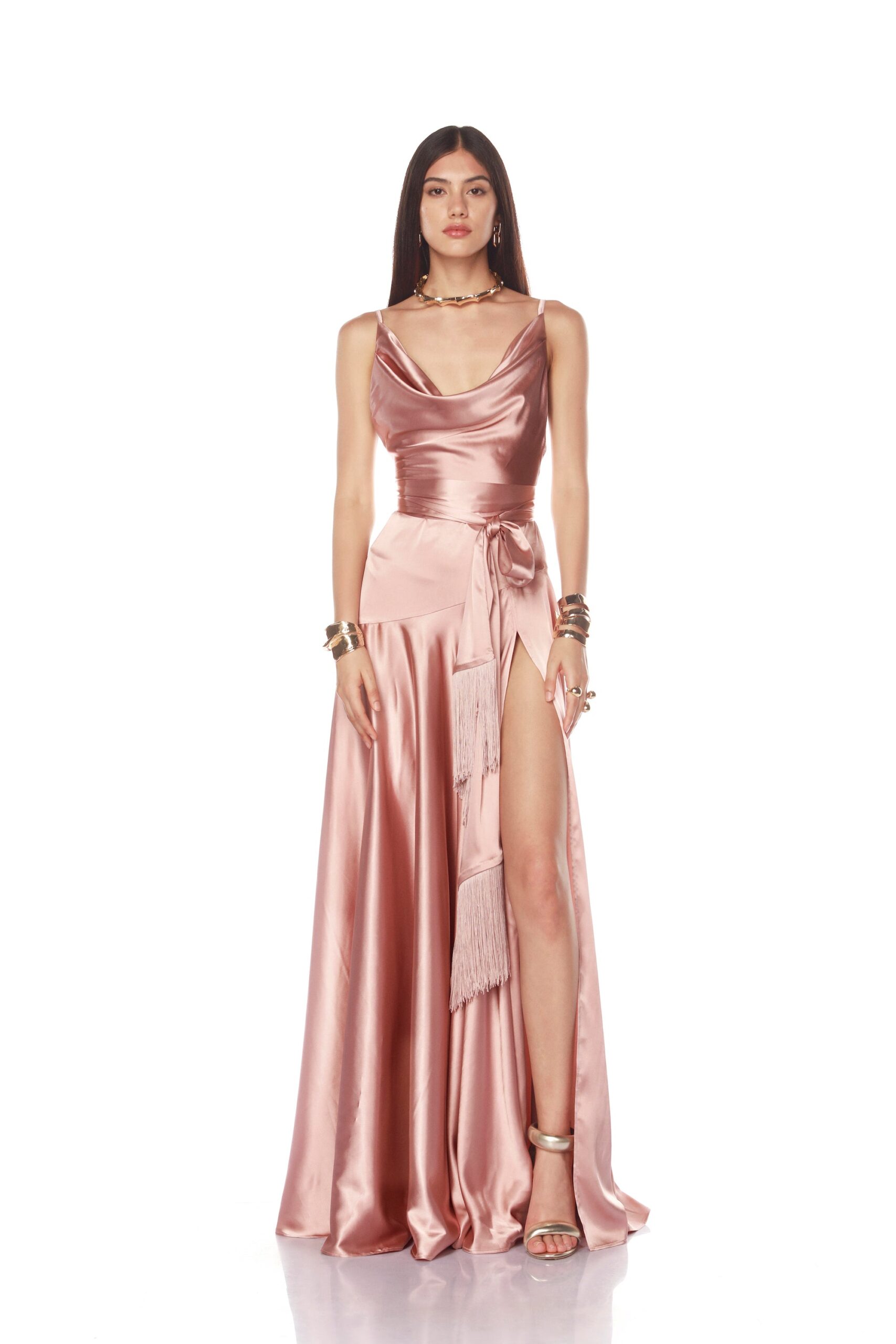 Bronx and Banco Leo Peach Gown Bronx and Banco Pink Leo Peach Gown a harmonious blend of structured elegance and timeless sophistication