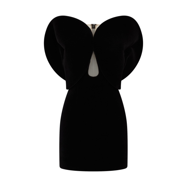 David Koma Circular Sleeve Velvet Mini Dress