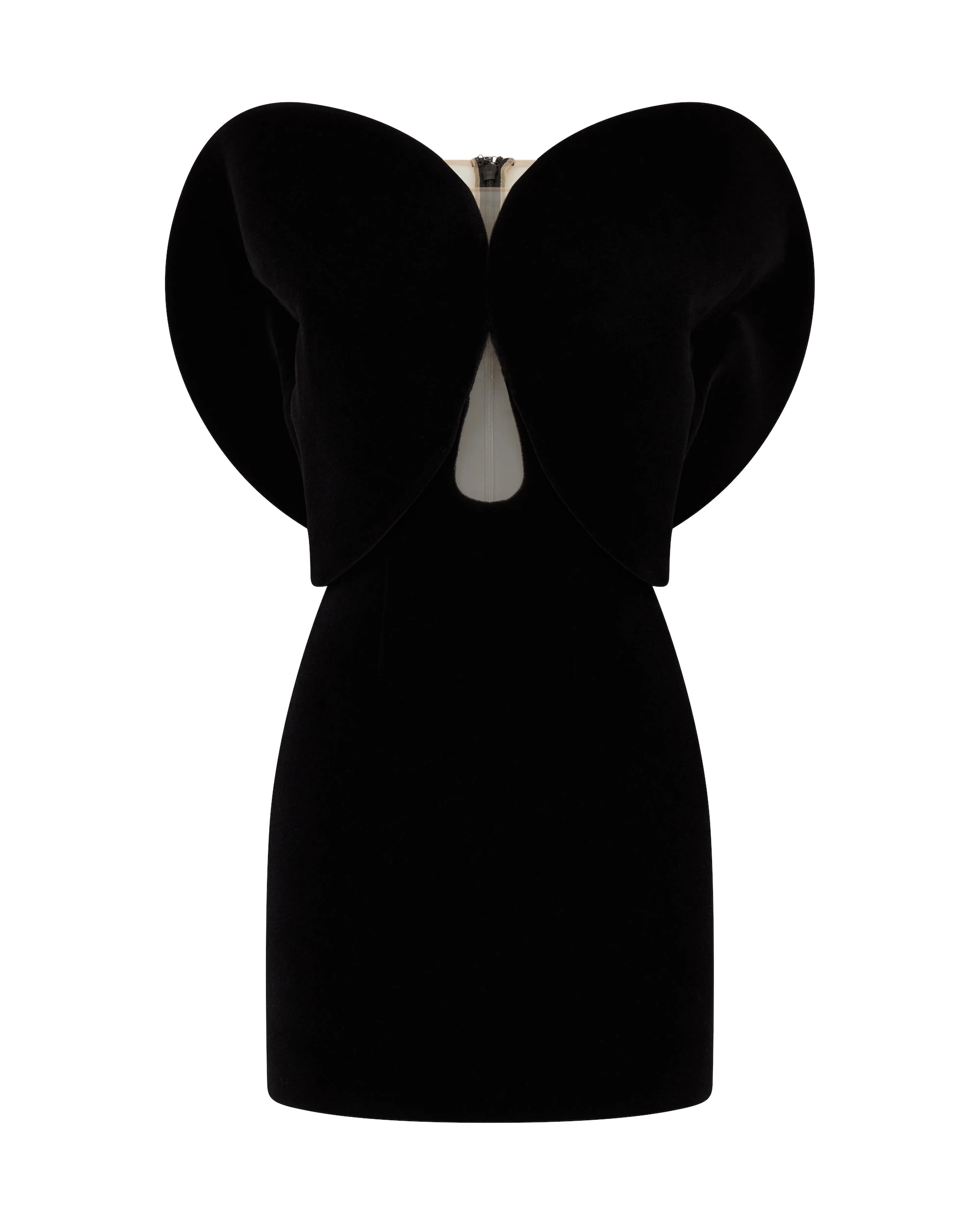 David Koma Circular Sleeve Velvet Mini Dress David Koma Circular Sleeve Velvet Mini Dress