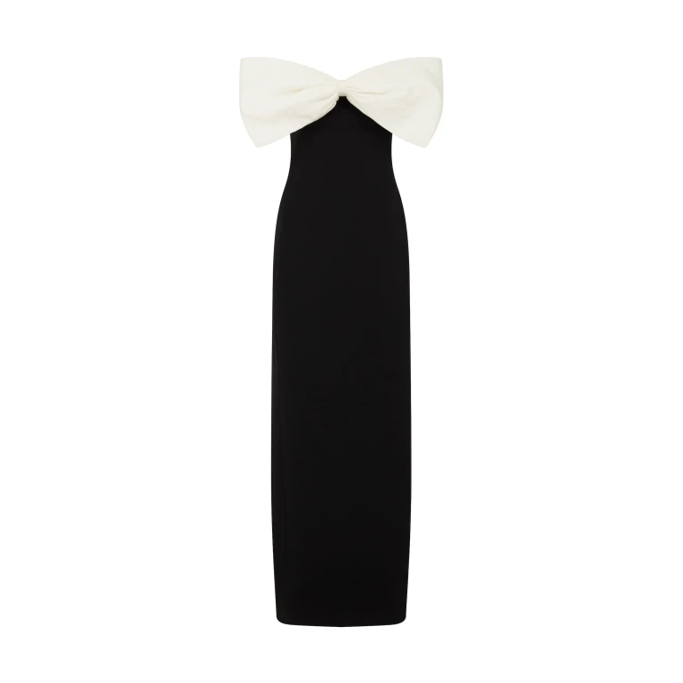 David Koma Colour Contrast Bow Detail Gown
