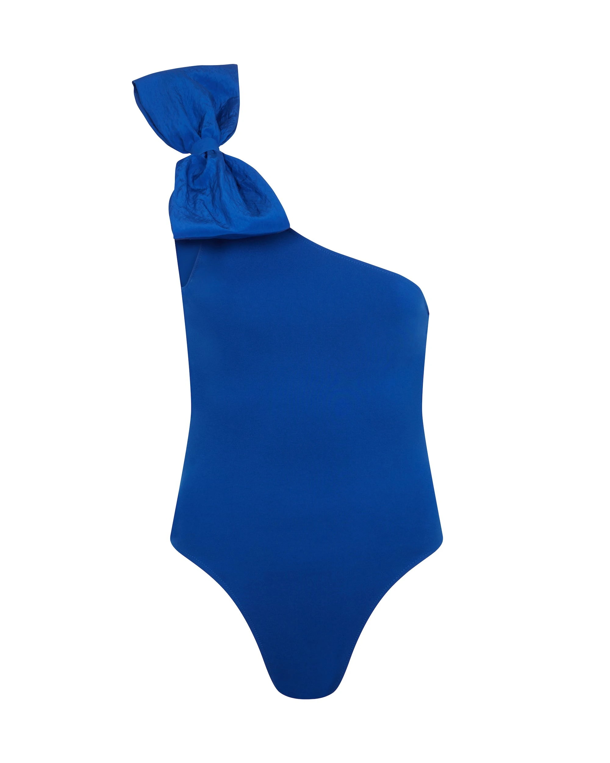 David Koma One Shoulder Bow Detail Bodysuit In Blue David Koma One Shoulder Bow Detail Bodysuit In Blue