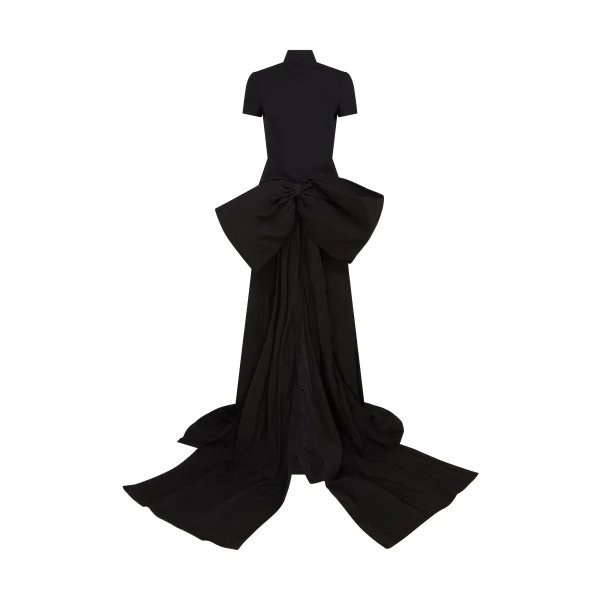 David Koma Oversized Bow And Short Sleeve Gown