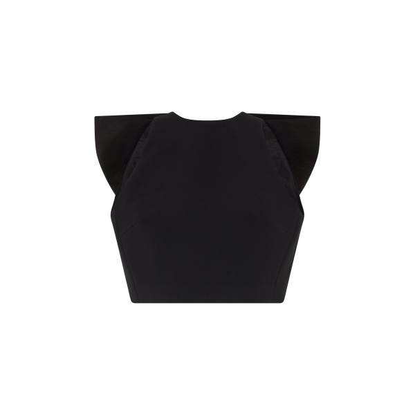 David Koma Oversized Bow Detail Crop Top