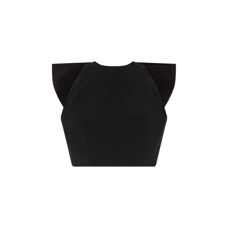 David Koma Oversized Bow Detail Crop Top