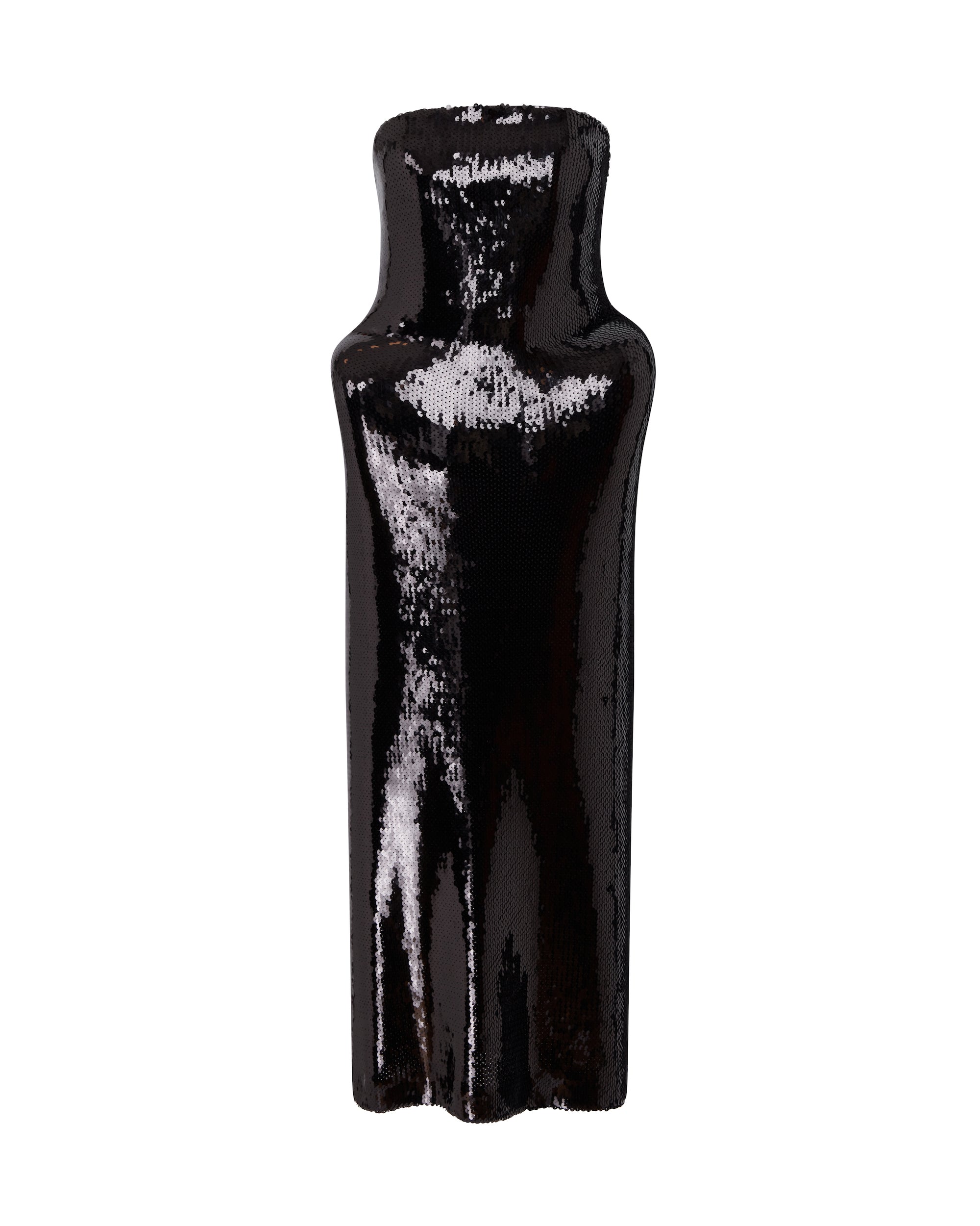 David Koma Padded Hip Detail Sequin Midi Dress