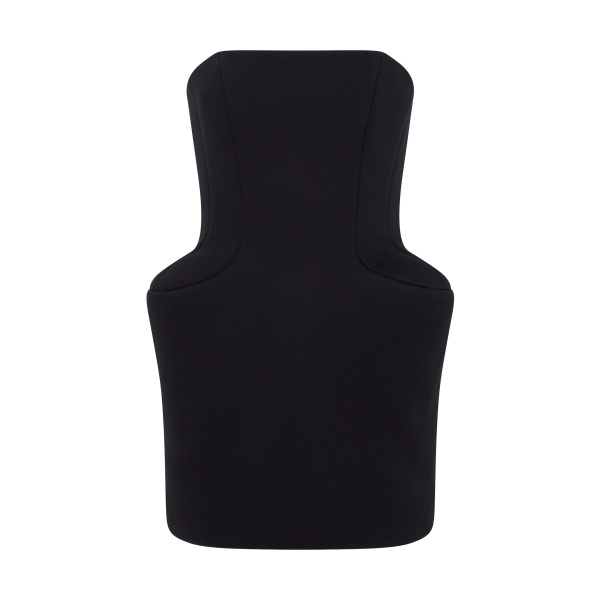 David Koma Padded Hip Detail Strapless Mini Dress In Black