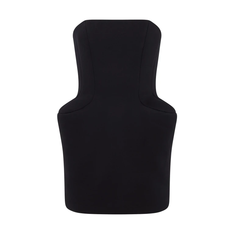 David Koma Padded Hip Detail Strapless Mini Dress In Black