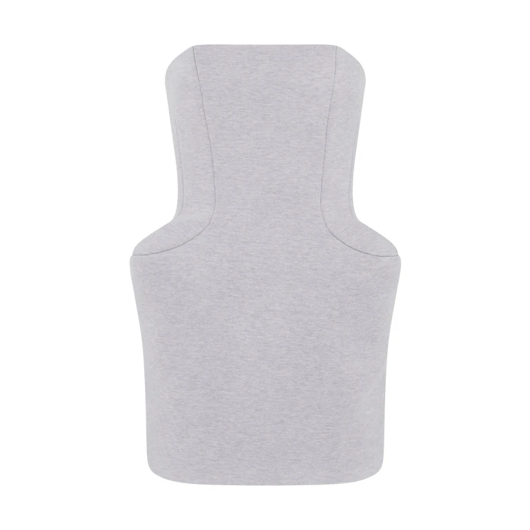 David Koma Padded Hip Detail Strapless Mini Dress In Grey