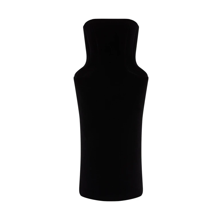 David Koma Padded Hip Velvet Midi Dress