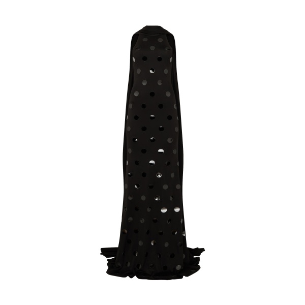 David Koma Polka-Dot Hotfix Gown With Scarf Detail